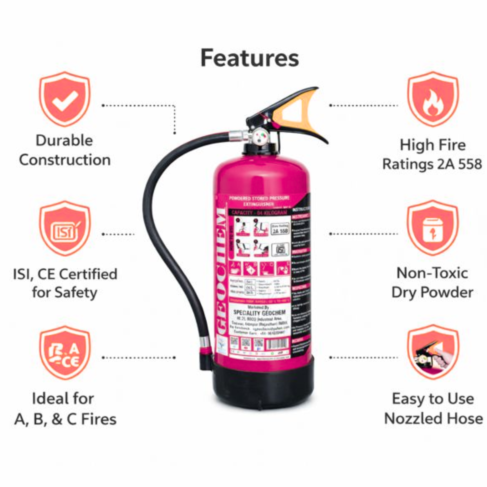 Heavy-Duty Dry Powder ABC Fire Extinguisher Cylinder