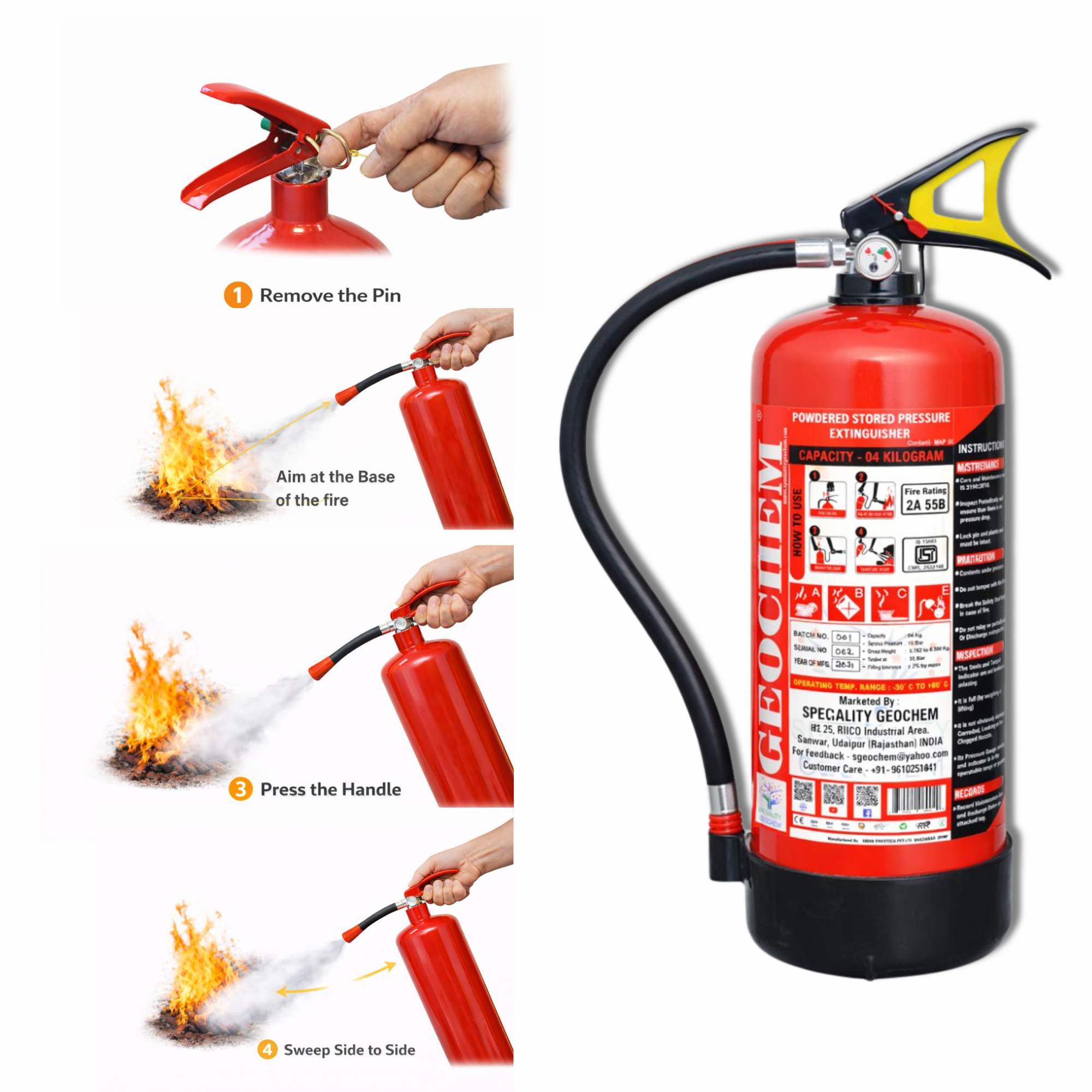 Dry Chemical ABC Fire Extinguisher Cylinder | Reliable Fire Protection