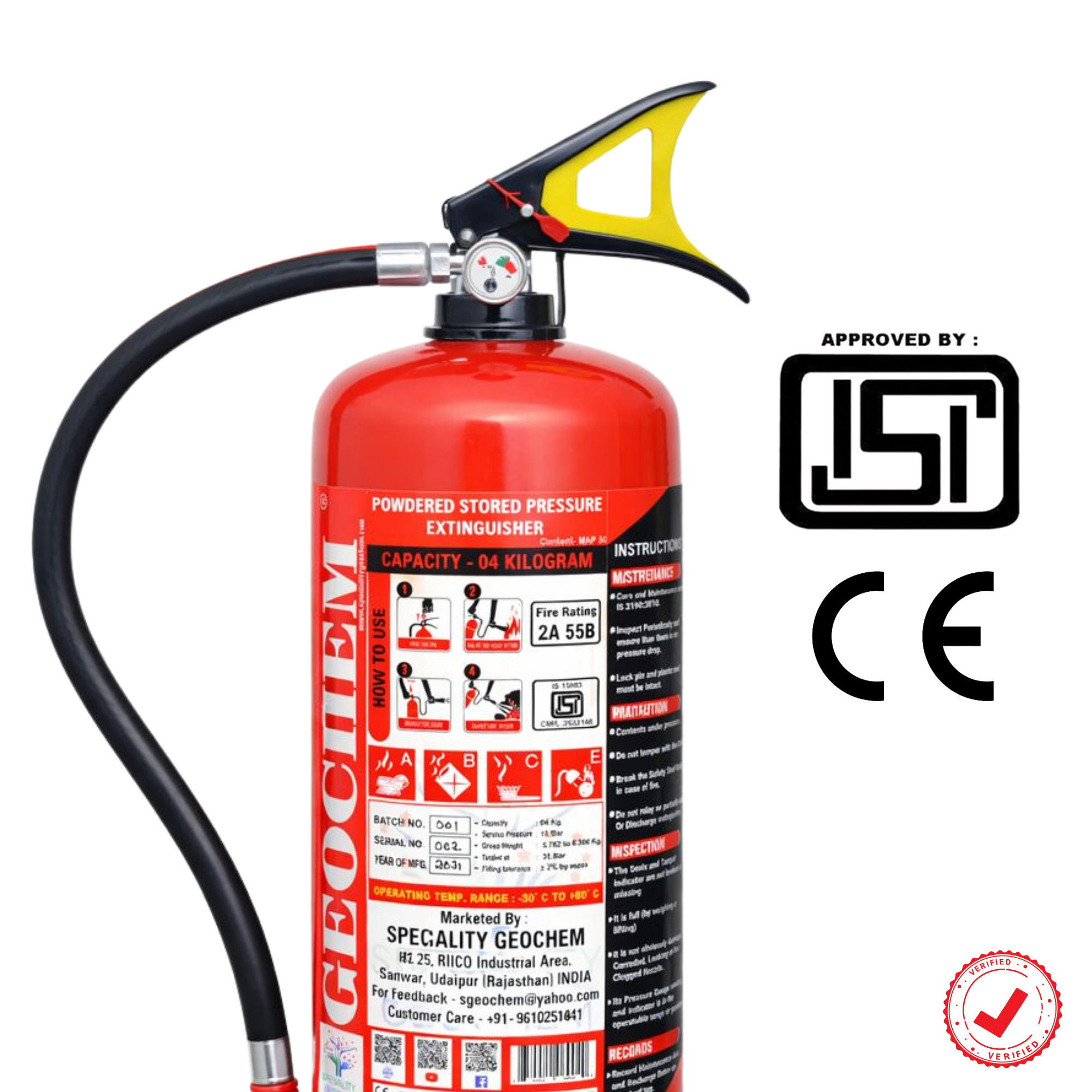 Buy Dry Powder ABC Fire Extinguisher Cylinder Online