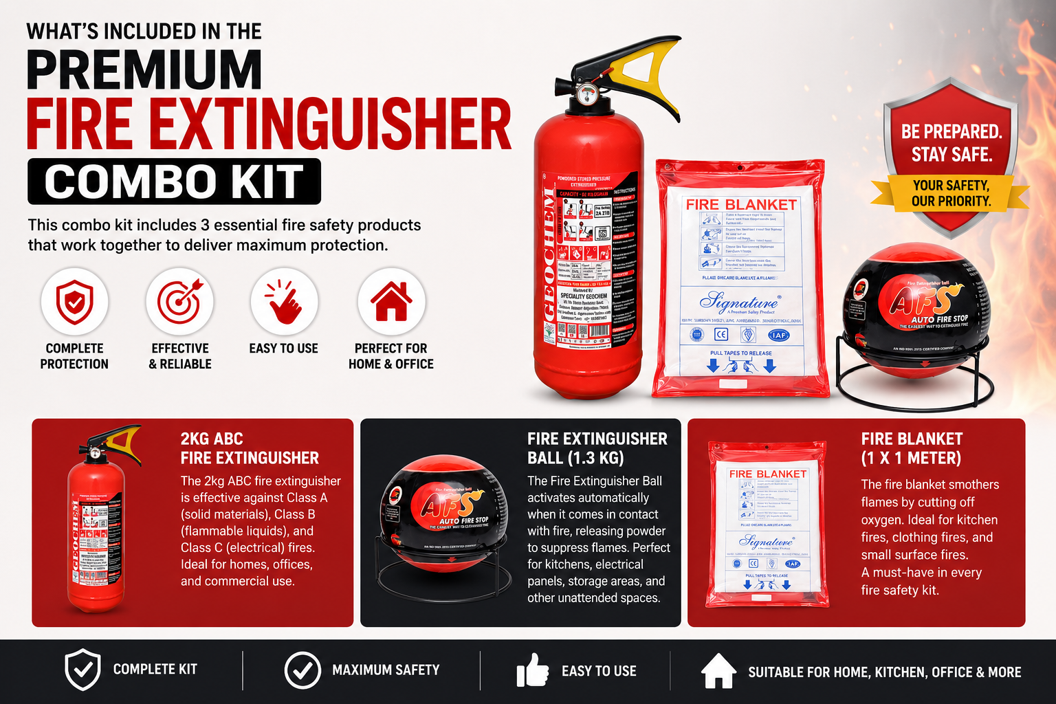 Affordable Fire Extinguisher Combo Kit